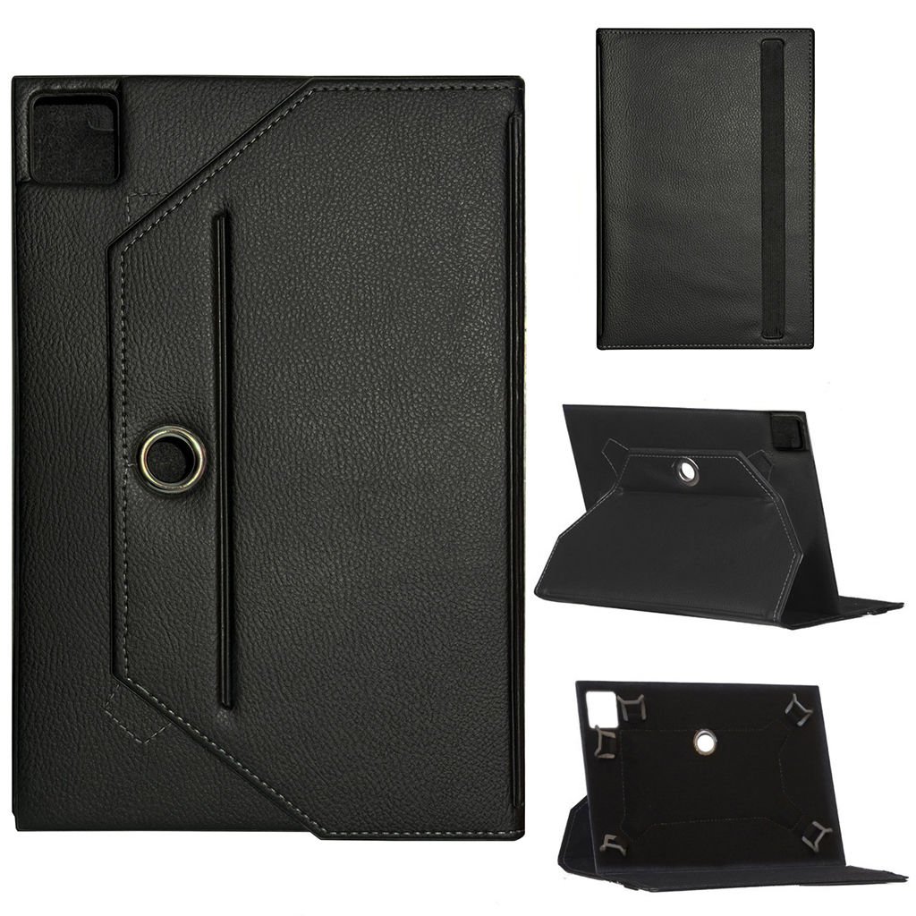 Universal Standlı 13 İnç Deri Tablet Kılıfı Siyah