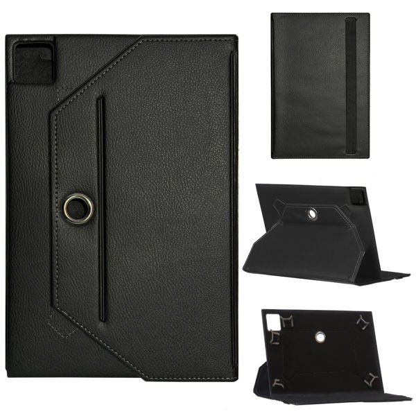 Universal Standlı 13 İnç Deri Tablet Kılıfı Siyah